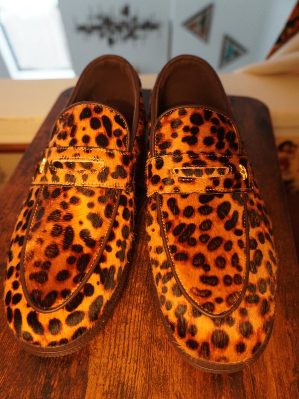 Adidas Originals Leopard Cow Hair Penny Loafers – US 10